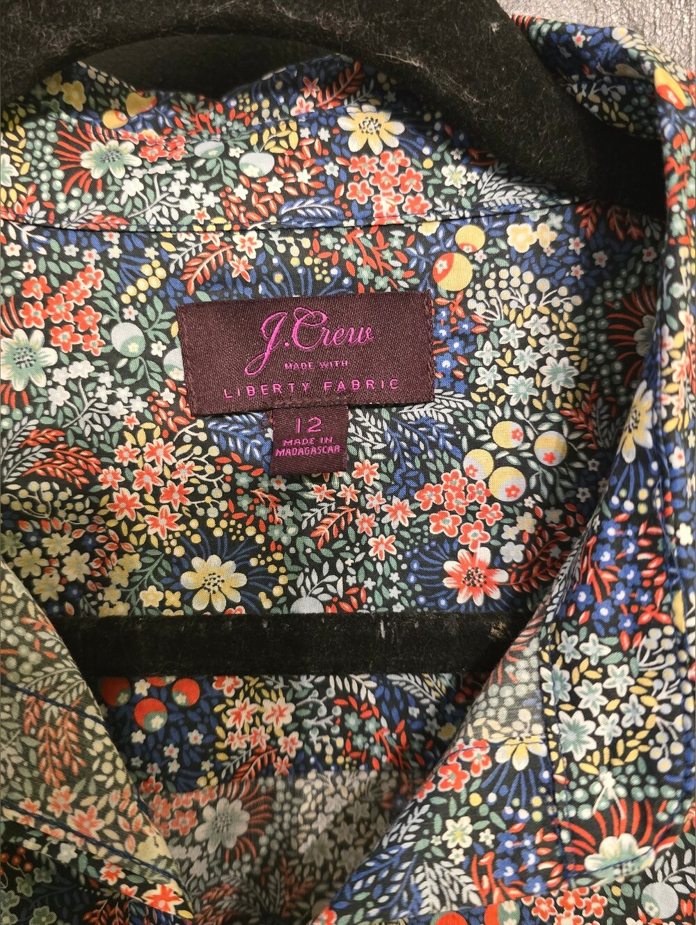 J. Crew Made With Liberty Fabric Floral Button-Down Shirt - Size 12 - Picture 2 of 5